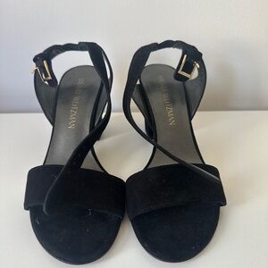 Stuart Weitzman Black Suede Heels 6.5